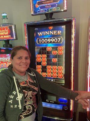 She's one lucky $10,000 winner!