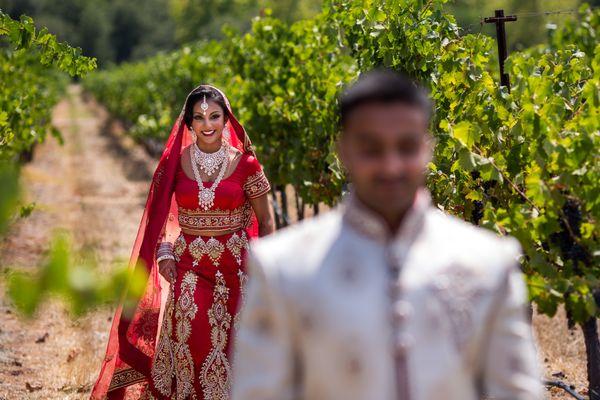 winery wedding indian colorful