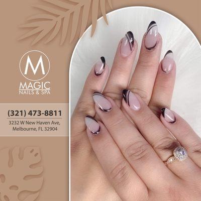 Need a new summer nail style? 
We have the perfect style for you!  
Come in and get your gel nails, acrylics, shellac manicure, pedic