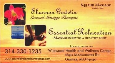 If you need a massage go to "Essential Relaxation "
314-330-1235