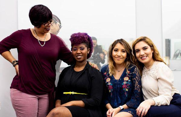 Some of our Cosmetology students with their Instructor, Mrs. Dee Johnson, during their business plan presentation.