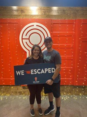 We escaped at the Red Door Escape Room