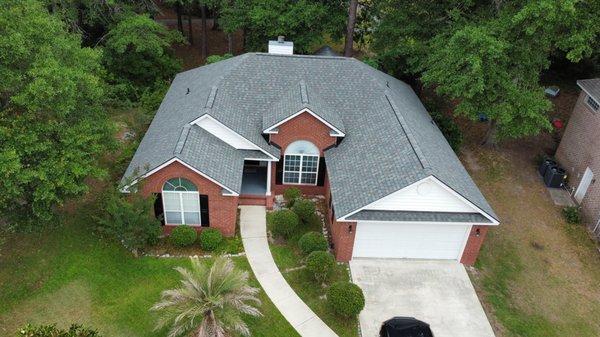 Finished Roof Project- featured shingle of choice, Atlas Pinnacle, color  "Summer Storm"