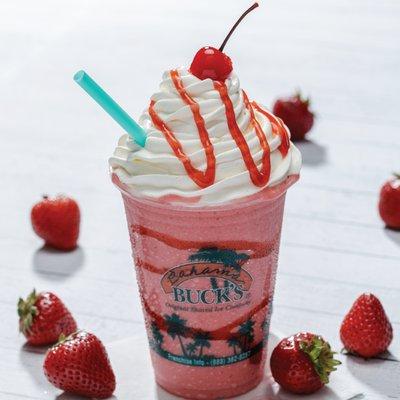 Breath in the blissfulness of strawberry ice cream blended with strawberries, strawberry juice, and Strawberry flavor...Strawberry Bliss