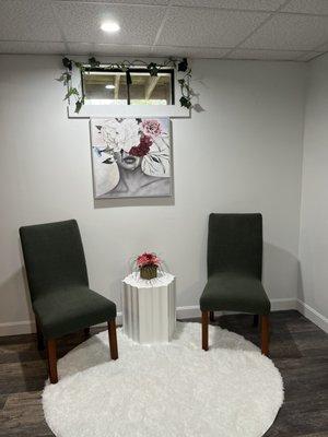 Waiting room for your facial