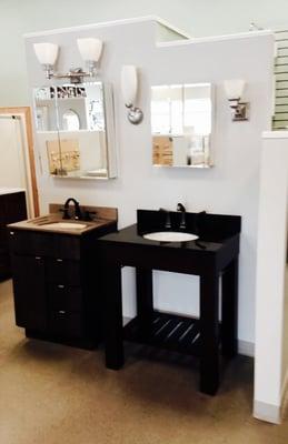 Vanities on display