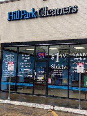 Storefront! We deliver! $1.79 shirts. New ownership and management!