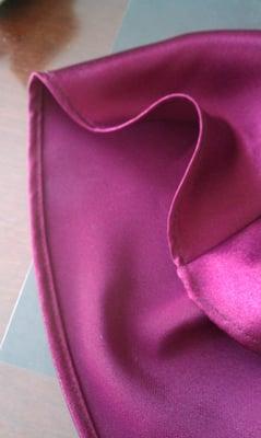 The bottom hem of my bridesmaid's dress.