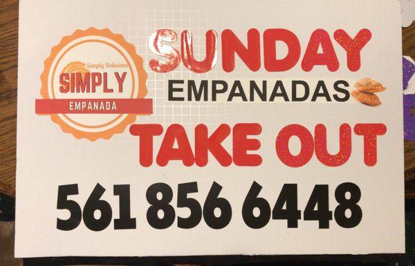 This is their sign for empanadas