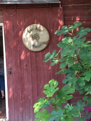 Front door of the tasting room and old school house!