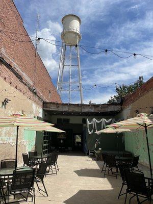 Great outdoor patio with periodic live music