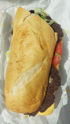 Hamburger cheese Po-boy