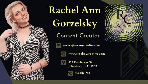 Rachel Ann Gorzelsky digital business card