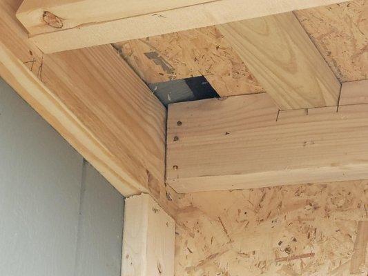 Roof decking board installed with a hole