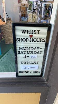 Shop hours