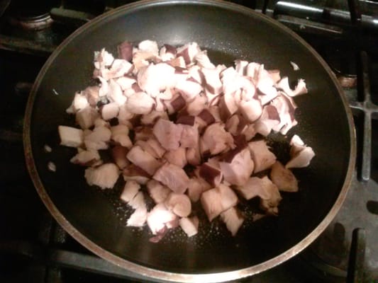 My single huge mushroom about to become an omelette