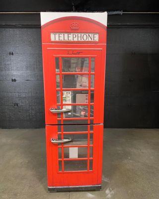 Red British Phone booth Refrigerator Wrap