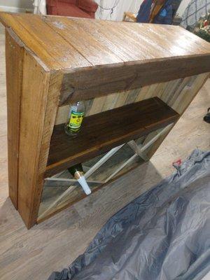 Rustic wooden bar