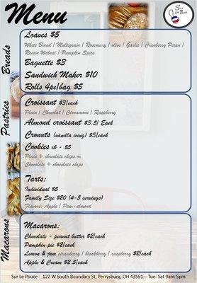 our menu