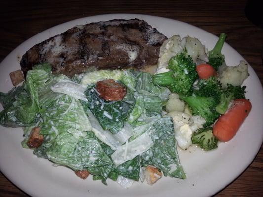 NY strip steak with Caesar instead of potato