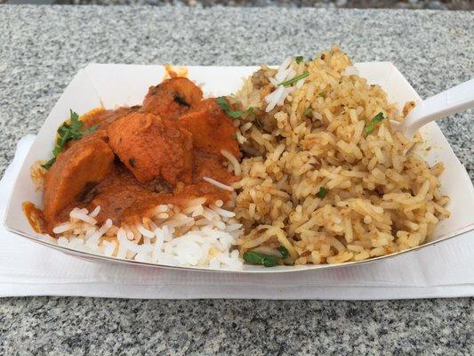 Half chicken tikka masala/half chicken biryani