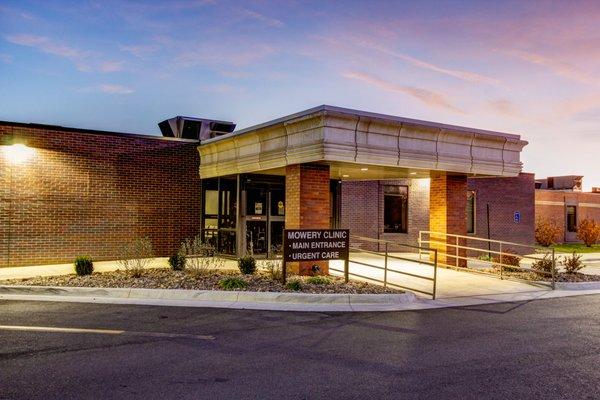 Mowery Urgent Care main entrance.