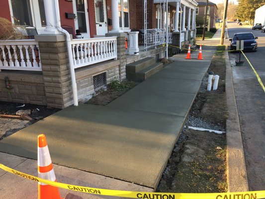 Sidewalk and steps.