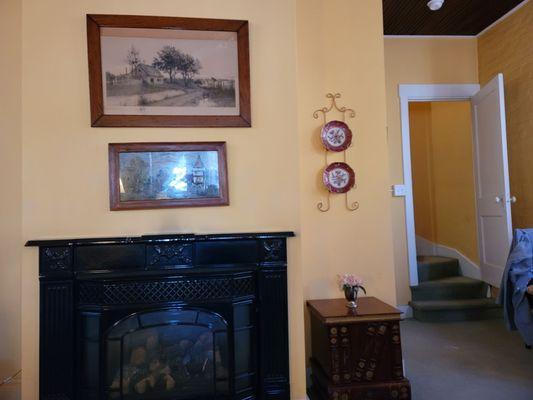 Inside the cottage.