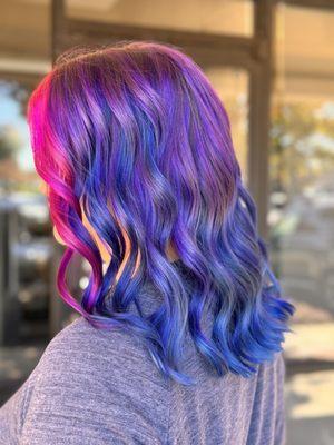 Vivid colorful hair