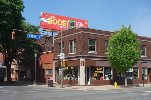 Exterior from across the street corner.