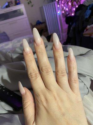 Nail extensions with dip after 4.5 weeks - still good!