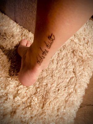 Calf tattoo