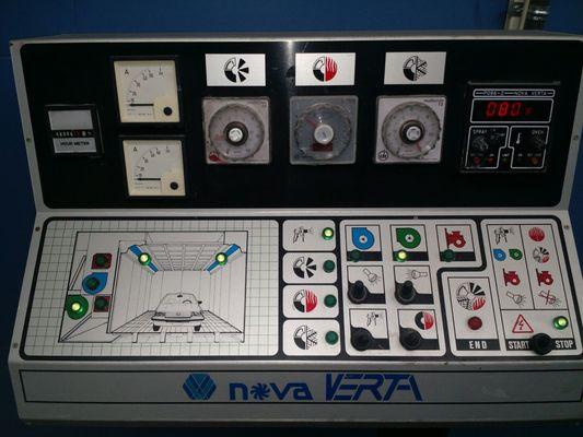 The control panel for the booth, temp and environment, with full fire suppression system.