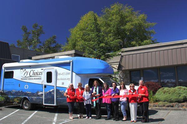 My Choices staff and volunteers at our Mobile Medical Center ribbon cutting