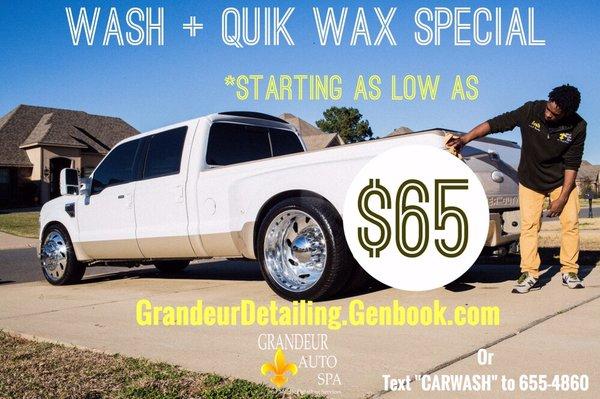 Ask about Our "Quik Wax" Special.