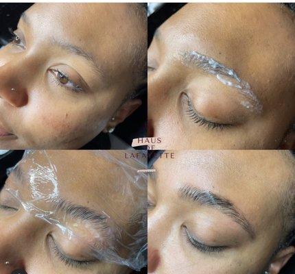 Eyebrow wax, henna and lamination