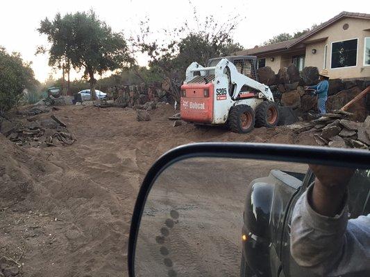 Moving large rocks for nature walls