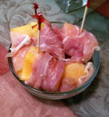 Prosciutto wrapped melon