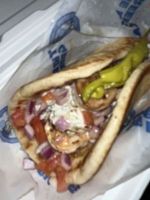 Shrimp souvlaki