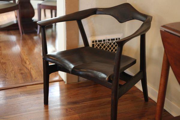 Stunning ebonized side chair