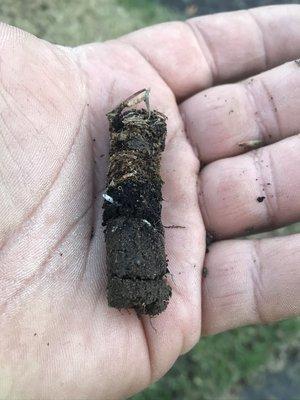 Core from aeration