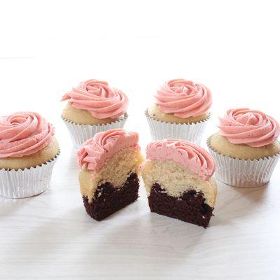 Neapolitan cupcakes