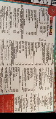 As of 02/15/2018 this is the menu they have.