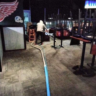 Routine carpet cleaning at Eagle Bar and Grill Chesterfield Twn.,Mi.