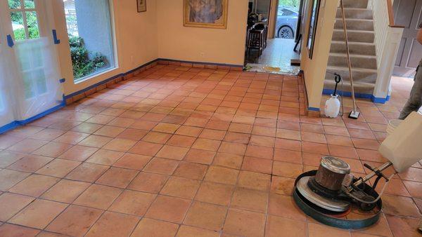 Spanish Tile cleaning in Encino