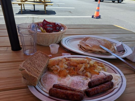 He-Man outdoors in shaded Berks county fresh air. No excuse not to visit if you don't want to risk indoors dining yet