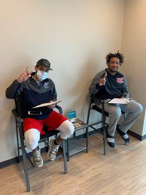 Happy patients from our local Athletic program at community college