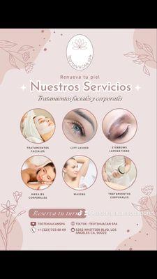 Services Body sculpture  Lift lashes Lamination eyebrow  Facials Massage Therapy