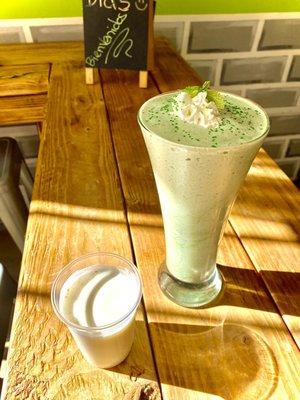 Banana mint protein shake