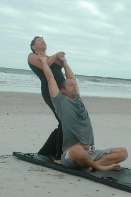 Family Massage at the beach